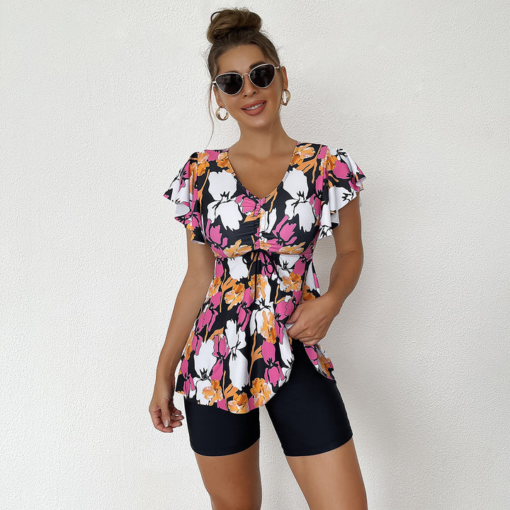 Women’s Tankini Set with stylish ruffle details and comfortable shorts StylebySassy