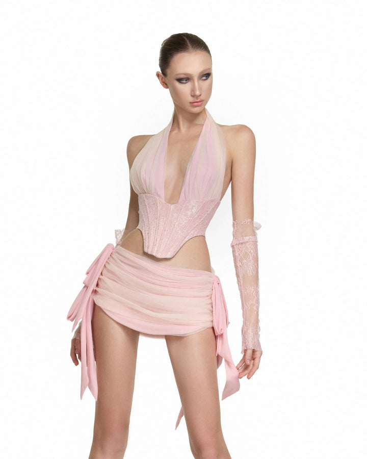 Women's Couture Bodysuit with Draped Skirt StylebySassy
