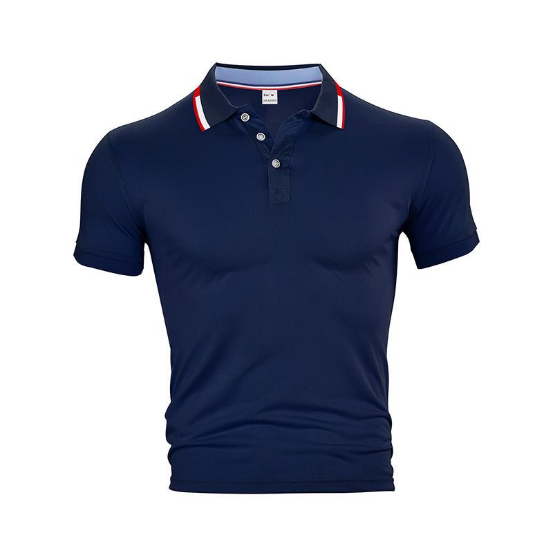 Men's slim fit functional polo with moisture-regulating technology and ribbed collar StylebySassy