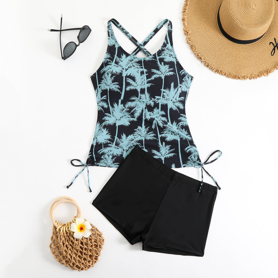 Ladies tankini with adjustable straps and casual shorts StylebySassy