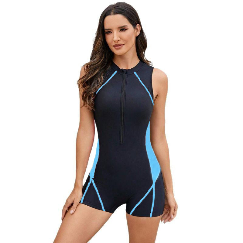Women's sporty swimsuit with zipper StylebySassy