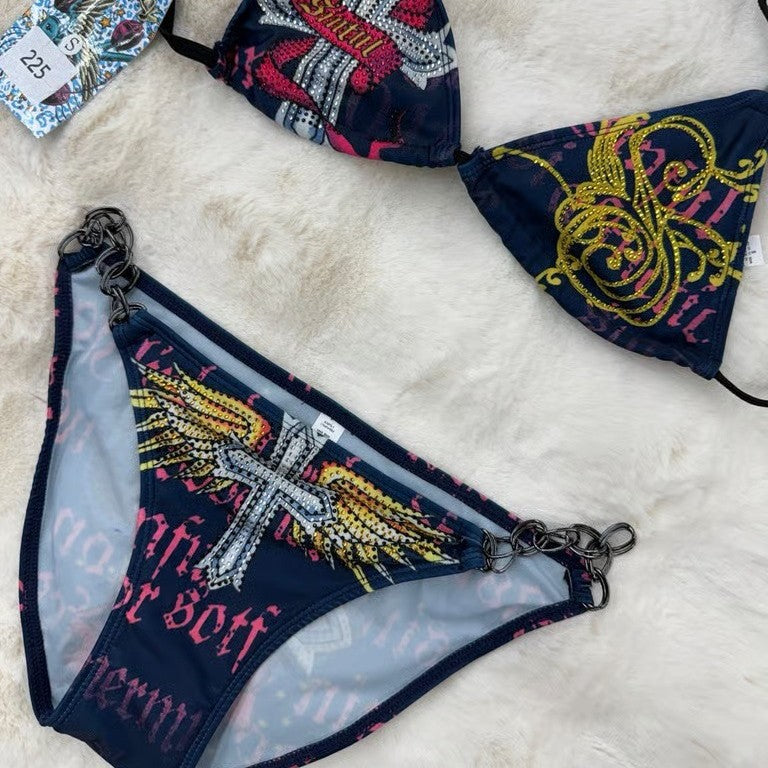 Women's Triangle Bikini with Creative Pattern StylebySassy