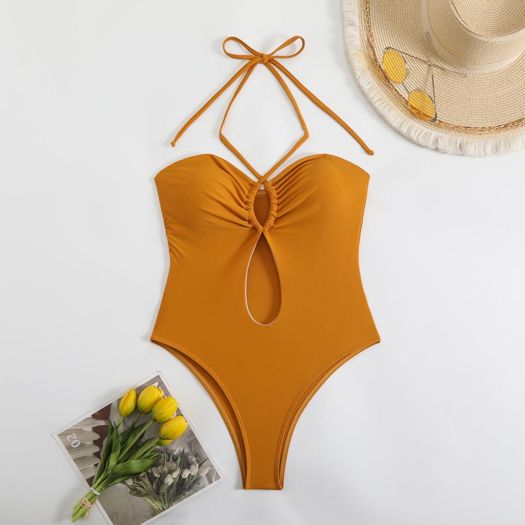 Women's One-Piece Swimsuit with Refined Gathering StylebySassy