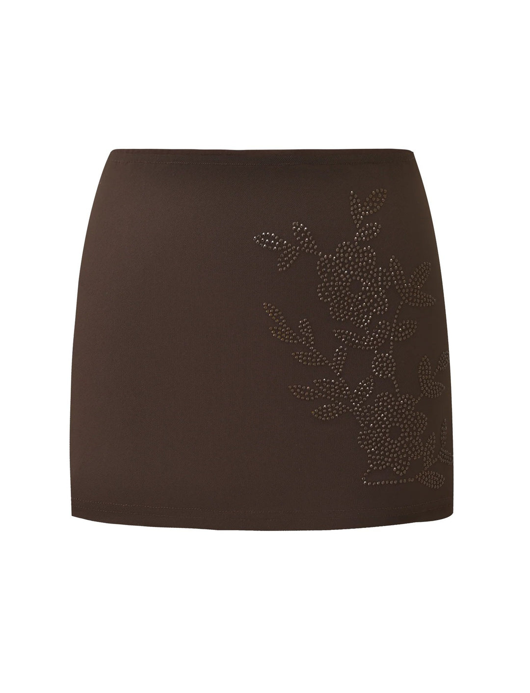 Ladies Fashionable Mini Skirt with Floral Rhinestone Motifs StylebySassy