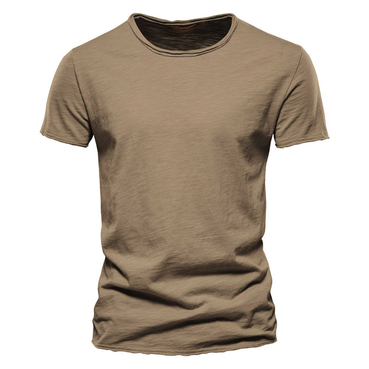 Men's lightweight cotton shirt with round neckline and slim fit StylebySassy