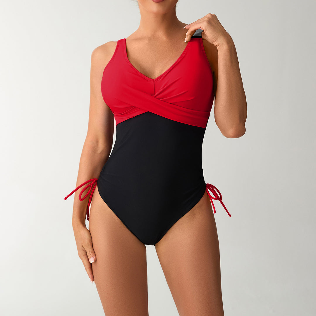 Women's One-Piece Swimsuit with Integrated Wrap Design StylebySassy