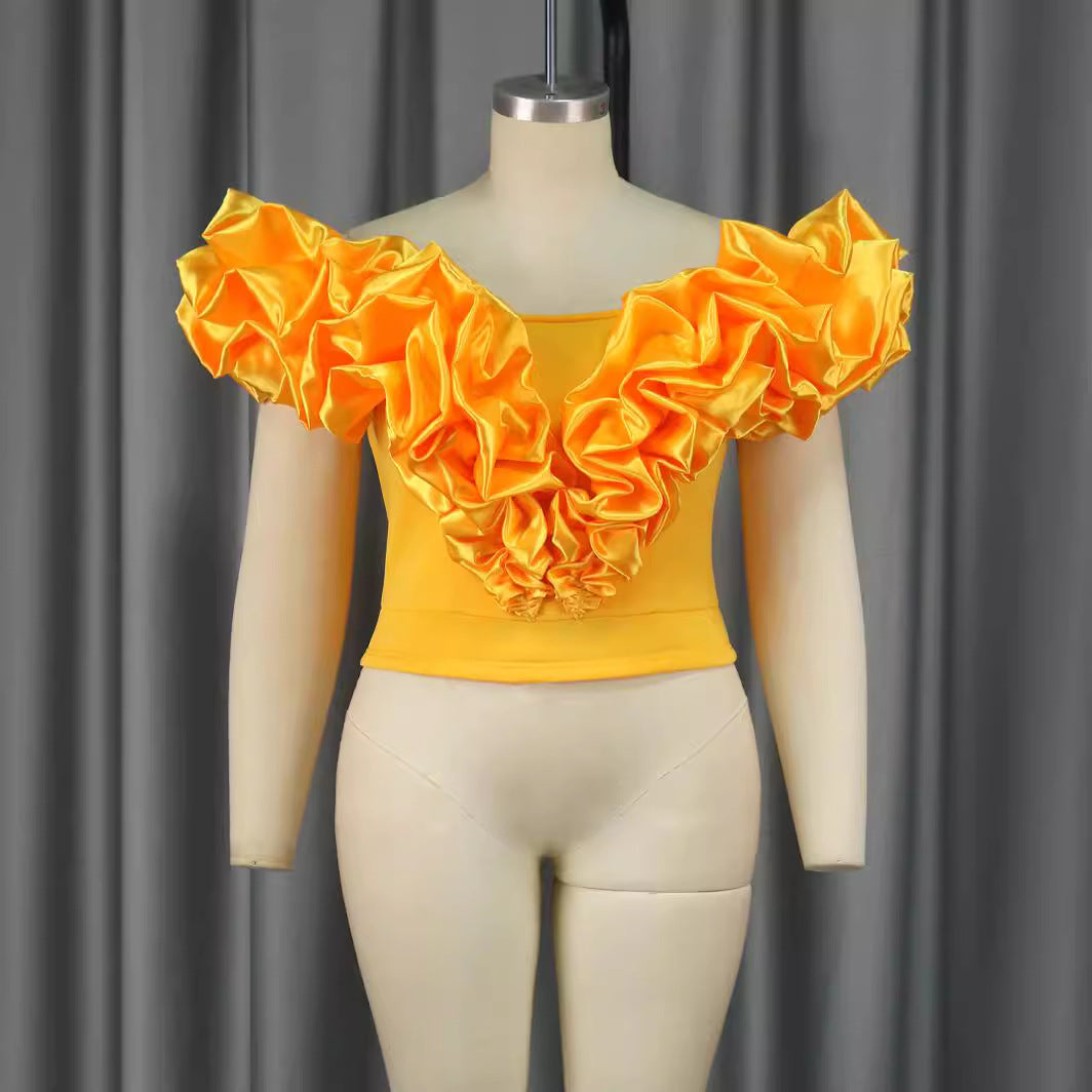 Women's top with voluminous ruffled hems StylebySassy