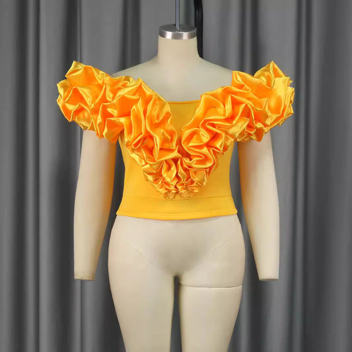 Women's top with voluminous ruffled hems StylebySassy