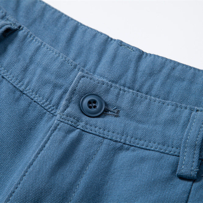 Men's robust cotton twill Bermuda shorts with reinforced knee inserts and relaxed fit StylebySassy