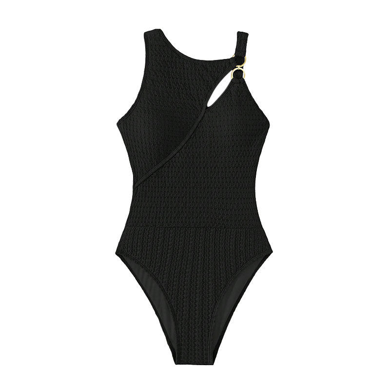 Women's one-piece swimsuit with innovative cut-out and textured design StylebySassy
