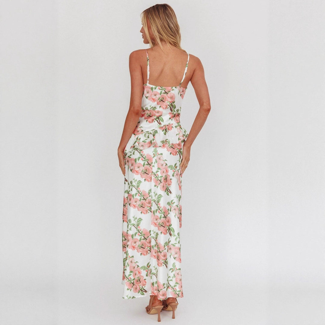 Women Elegant Peplum Dress with Floral Design StylebySassy