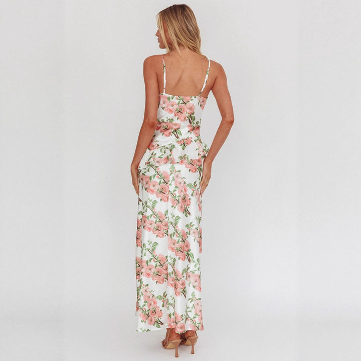 Women Elegant Peplum Dress with Floral Design StylebySassy