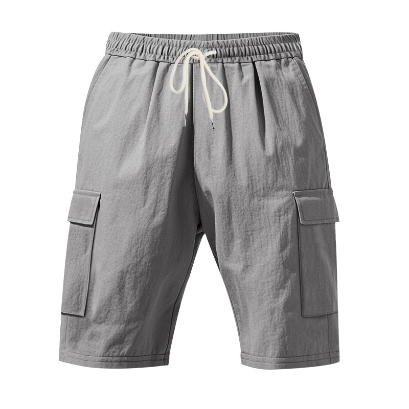 Men's travel and outdoor bermuda shorts with elastic drawstring waistband, security inner pocket and front flap pockets StylebySassy