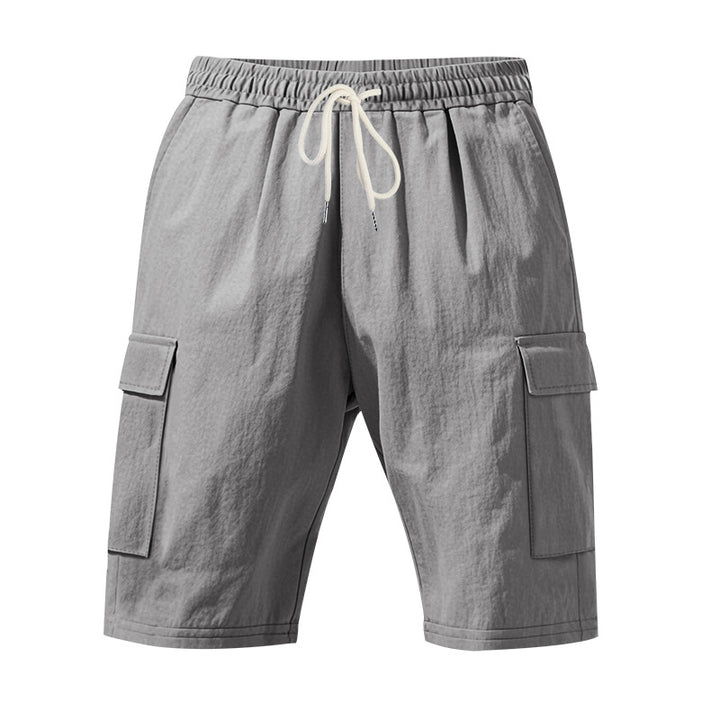 Men's travel and outdoor bermuda shorts with elastic drawstring waistband, security inner pocket and front flap pockets StylebySassy