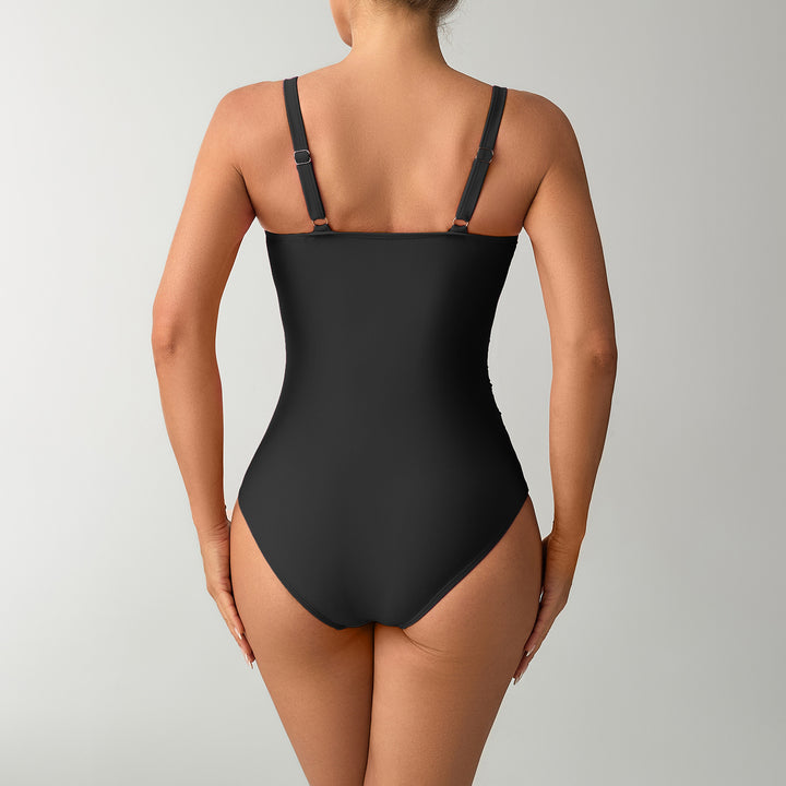 Women's One-Piece Swimsuit with Fashionable Wrap Design and Decorative Carrying Elements StylebySassy