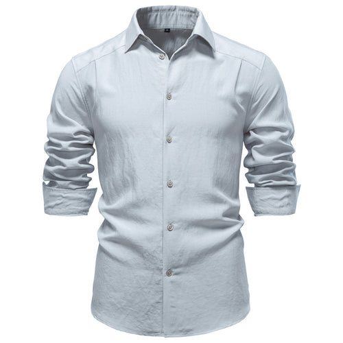 Men's structured linen shirt with Kent collar and tailored fit StylebySassy