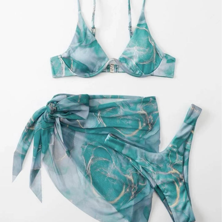 Women's Triangle Bikini with Stylish Wrap Skirt StylebySassy