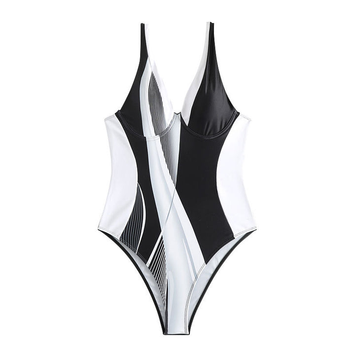 Women's one-piece swimsuit with stylish geometric design StylebySassy