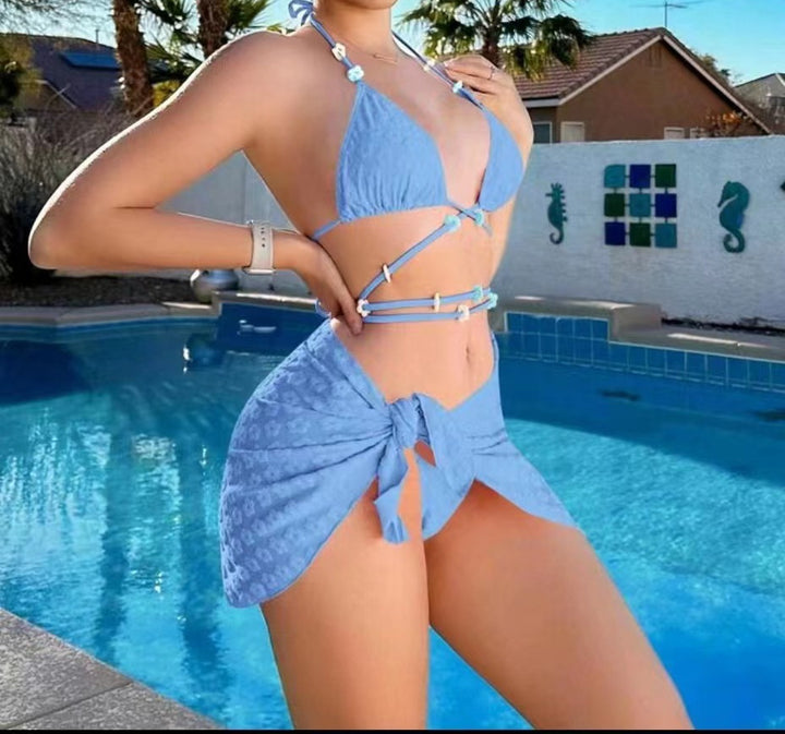 Women’s Bikini Set with Innovative Wrap Skirt StylebySassy