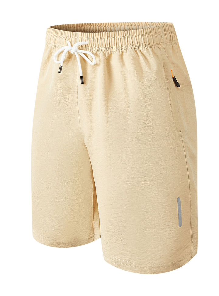 Men's nan ultralight quick-drying sports and swim shorts with elastic waistband drawstring zipper pocket and reflective detail StylebySassy