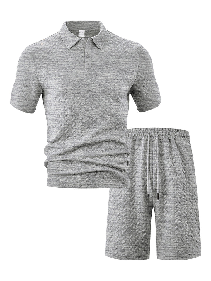 Men's structured polo set made of breathable cotton blend StylebySassy