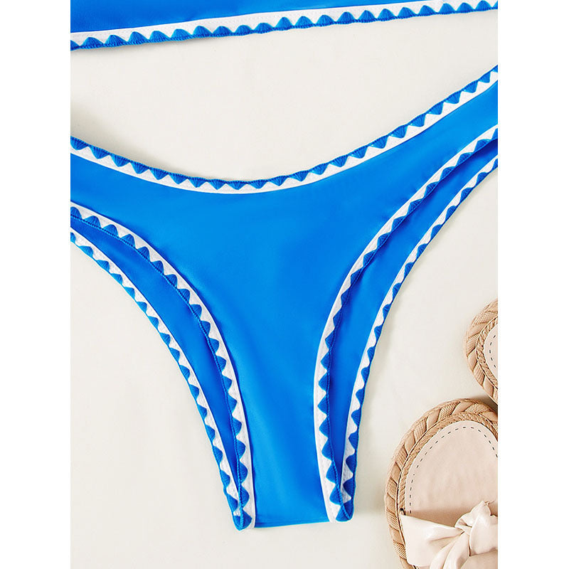 Women's bikini set with casual cut and contrasting edges StylebySassy