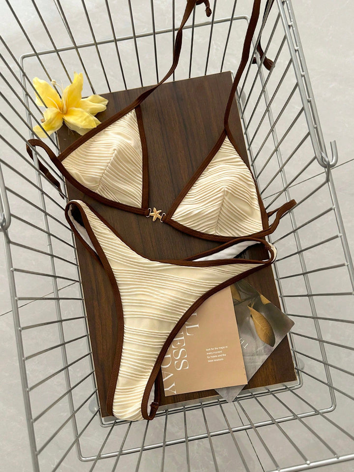 Women's Triangle Bikini with Elegant Rib Structure StylebySassy