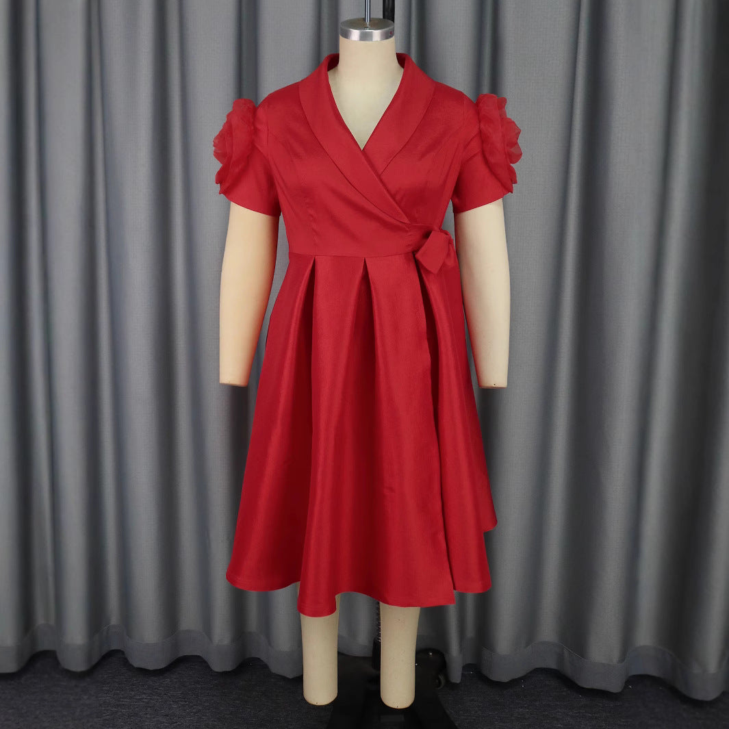 Women's wrap dress with voluminous puff sleeves StylebySassy
