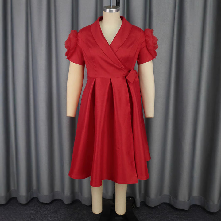 Women's wrap dress with voluminous puff sleeves StylebySassy