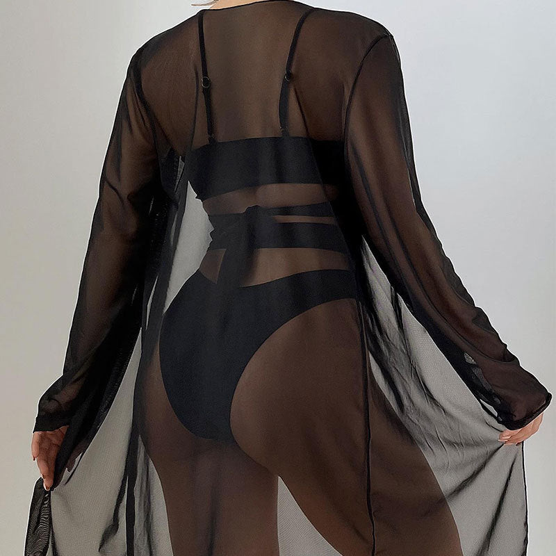Women's bikini set with sophisticated cut details and elegant cover-up StylebySassy