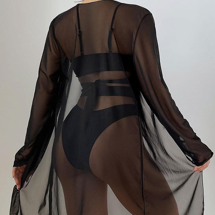 Women's bikini set with sophisticated cut details and elegant cover-up StylebySassy