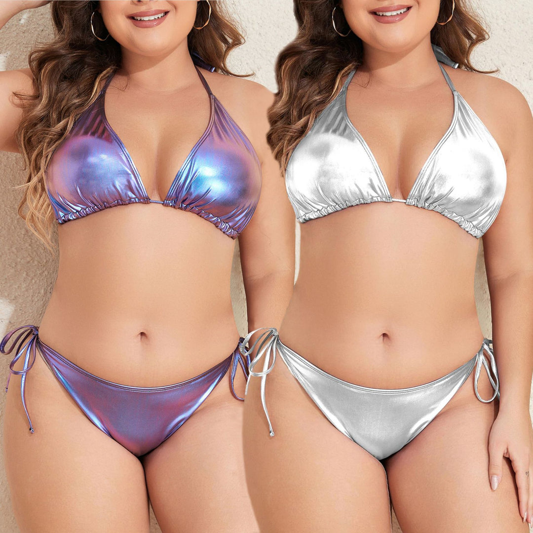 Women's Triangle Bikini with Shimmering Design StylebySassy