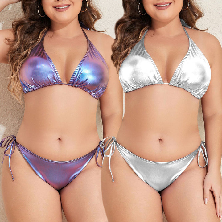 Women's Triangle Bikini with Shimmering Design StylebySassy