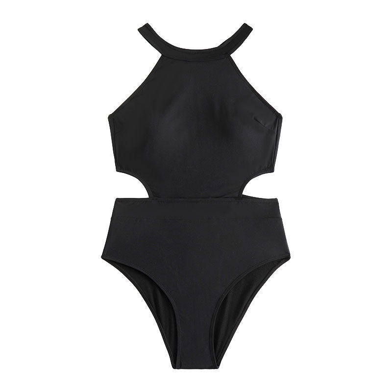 Women's one-piece swimsuit with high collar and side cut-out StylebySassy