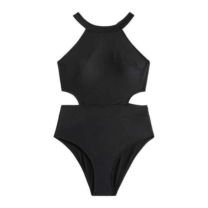 Women's one-piece swimsuit with high collar and side cut-out StylebySassy