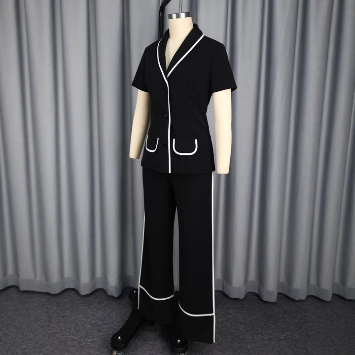 Women's Elegant Blazer Set with Contrasting Accents StylebySassy