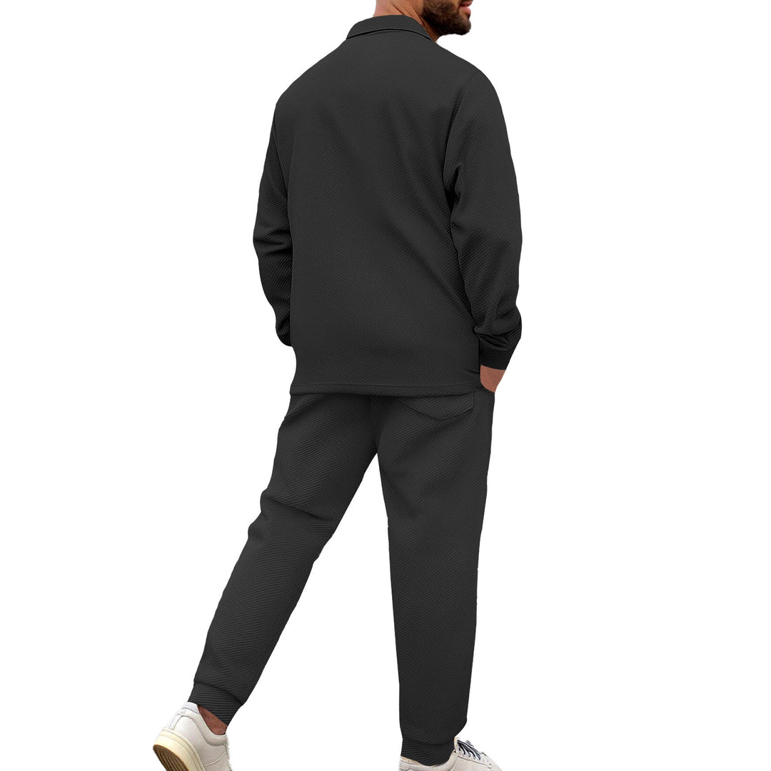 Men's Nan Shirt Jacket Set with Flap Pocket and Tapered Comfort Trousers StylebySassy