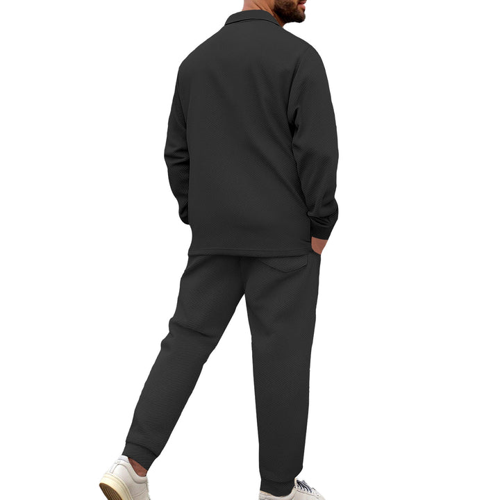 Men's Nan Shirt Jacket Set with Flap Pocket and Tapered Comfort Trousers StylebySassy