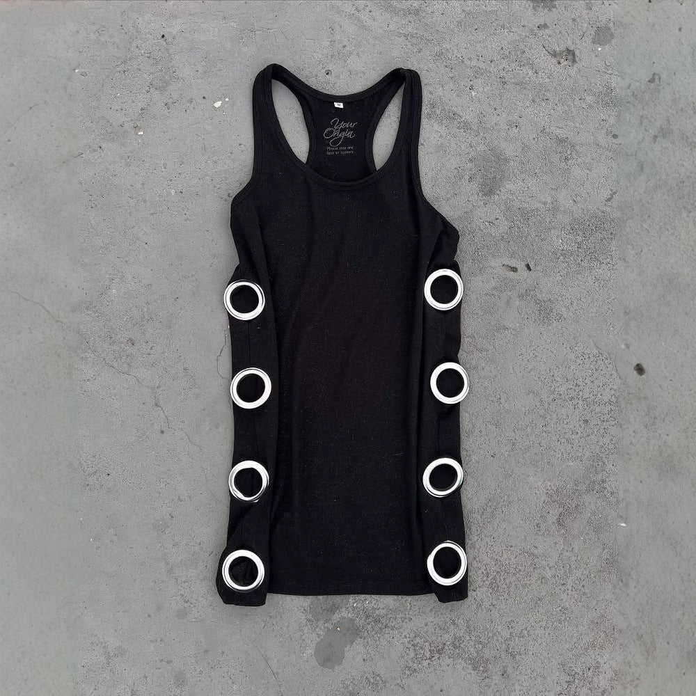 Women Figure-hugging Mini Dress with Metallic Details StylebySassy