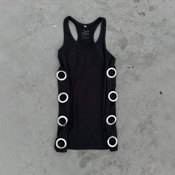 Women Figure-hugging Mini Dress with Metallic Details StylebySassy