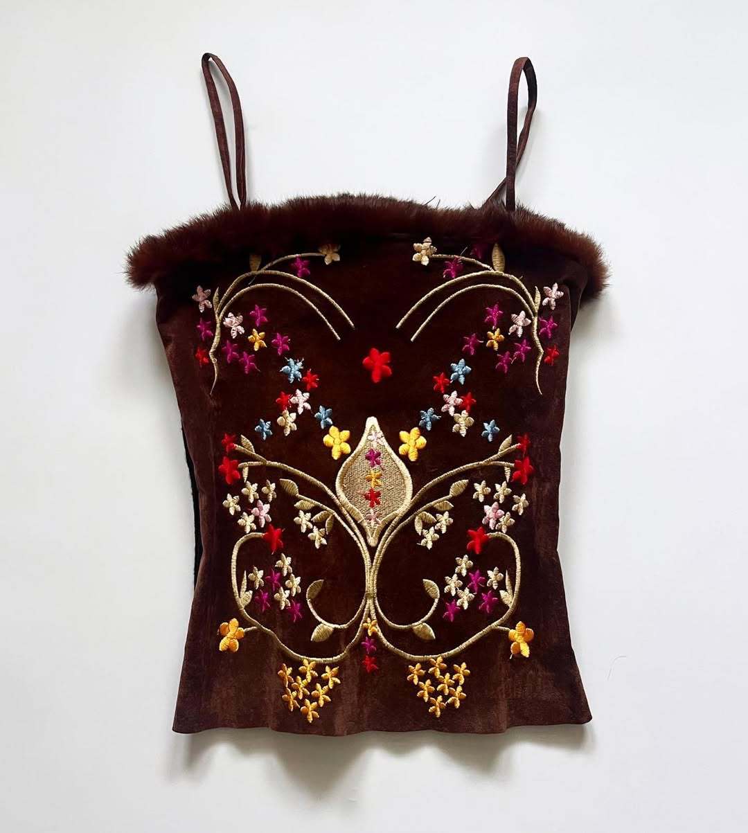 Ladies Velvet Blouse Top with Floral Embroidery StylebySassy