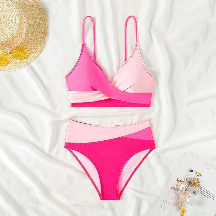 Women's bikini set with modern wrap design and high-waisted cut StylebySassy