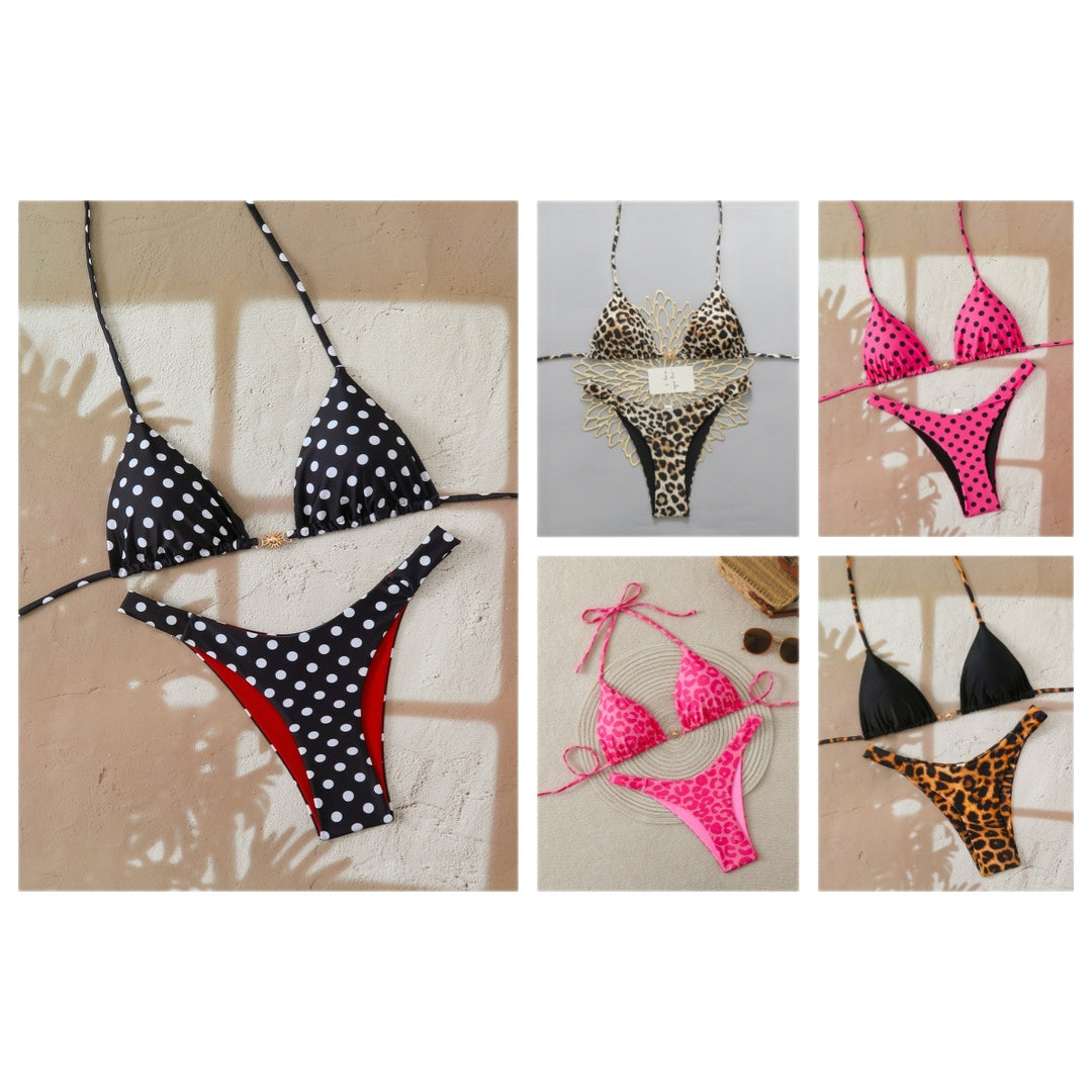 Ladies Designer Bikini with Leopard Print and Elaborate Details StylebySassy