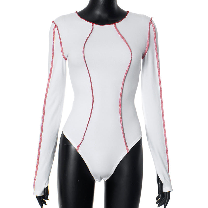 Women's Long-Sleeved Bodysuit with Fashionable Accents StylebySassy