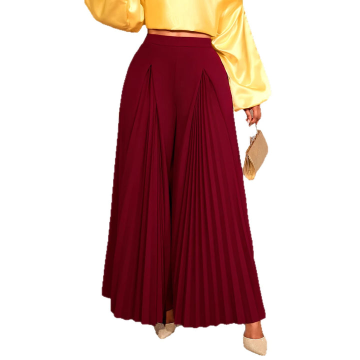 Women's pleated trousers with high waistband and elegant draping