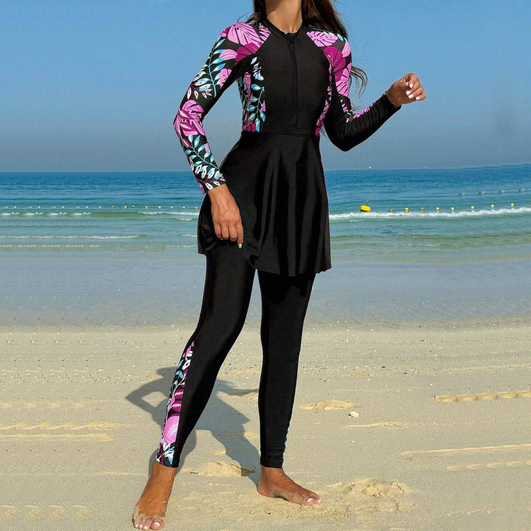 Ladies' Surf Suit with Skirt and Long Sleeve Design StylebySassy
