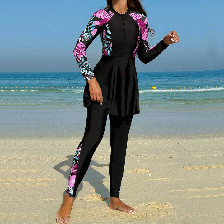 Ladies' Surf Suit with Skirt and Long Sleeve Design StylebySassy