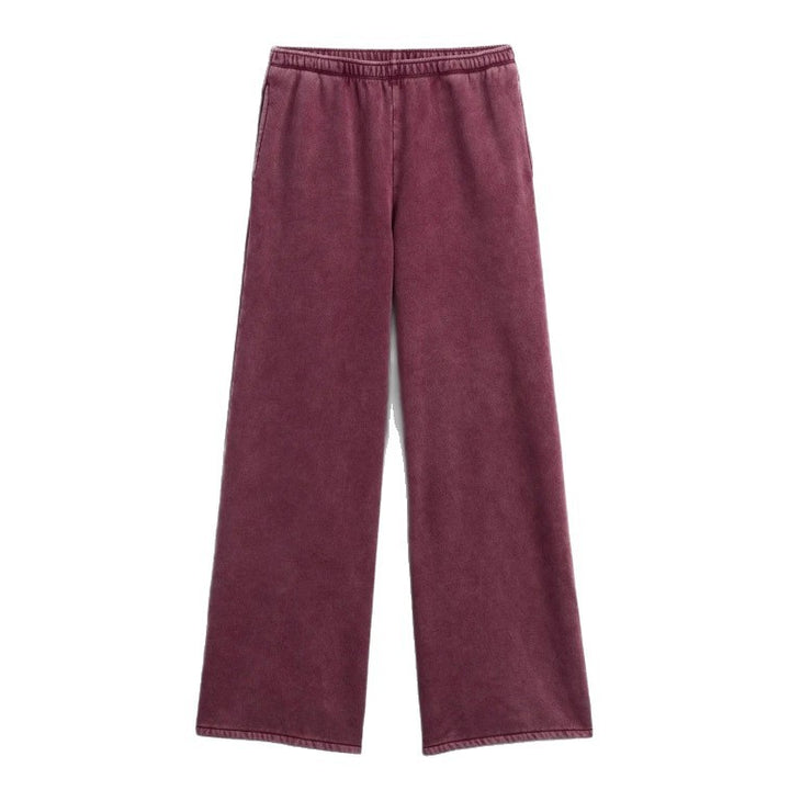 Women's two-piece terry loungewear set with zip hooded jacket and wide-cut jogging pants StylebySassy