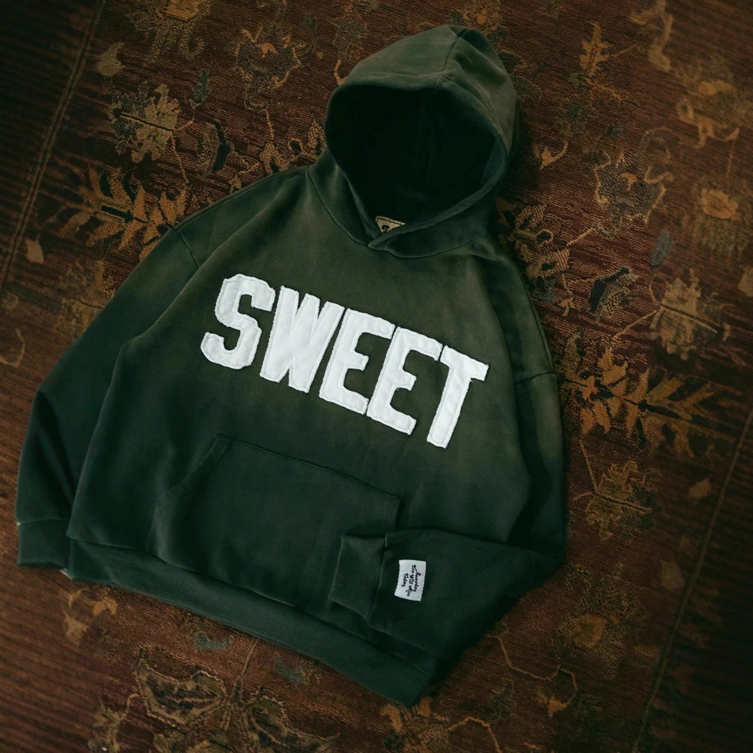 Unisex nan oversized hoodie with appliquéd letter patches and kangaroo pocket StylebySassy