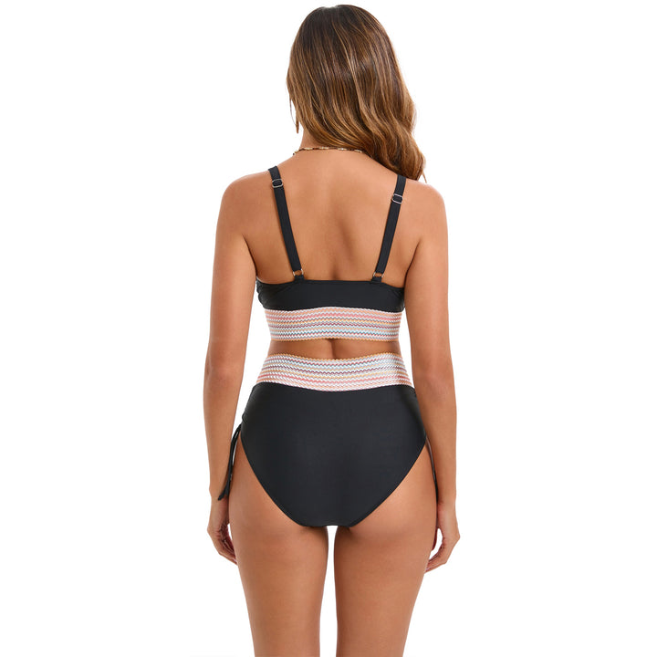 Women's High-Waisted Bikini Set with Trendy Lacing Details StylebySassy
